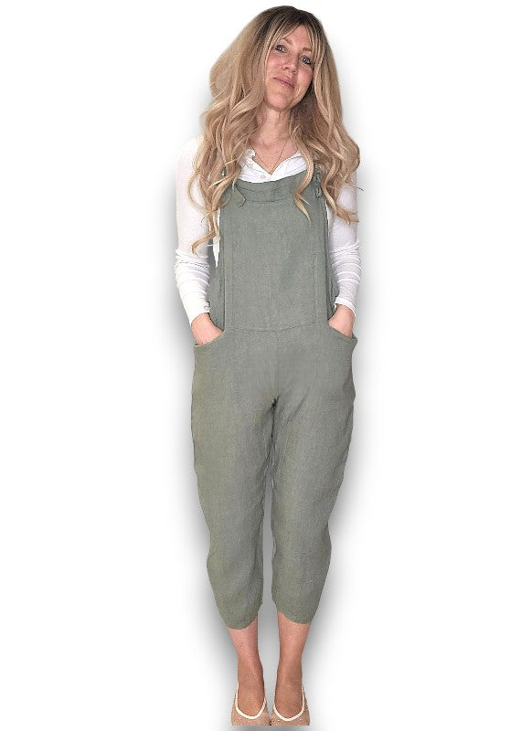 Helga May Linen Jumpsuit - Plain Forest