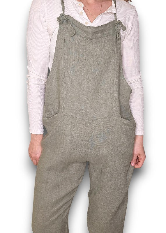 Helga May Linen Jumpsuit - Plain Forest