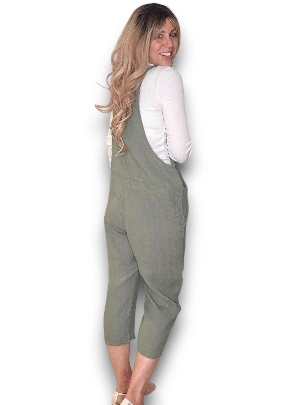 Helga May Linen Jumpsuit - Plain Forest
