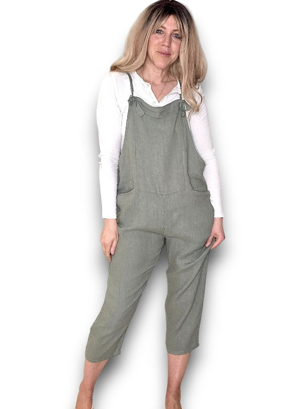 Helga May Linen Jumpsuit - Plain Forest