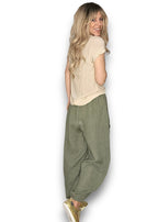 Helga May: Barrel Linen Pants - Forest