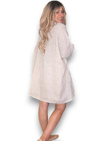 Helga May: Coastal Linen Tunic Shirt - Beige