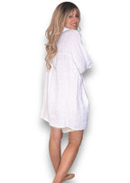 Helga May: Coastal Linen Tunic Shirt - White