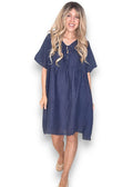 Helga May: Deux Ribbon Babydoll Dress - Navy