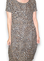 Sized Helga May Jungle Dress: Mocha Leopard