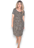 Sized Helga May Jungle Dress: Mocha Leopard