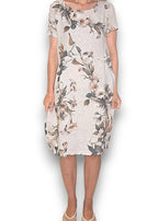 Sized Helga May Jungle Dress: Trumpet Flower - Beige