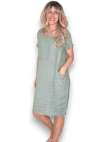 Sized Helga May Jungle Dress: Plain Sage