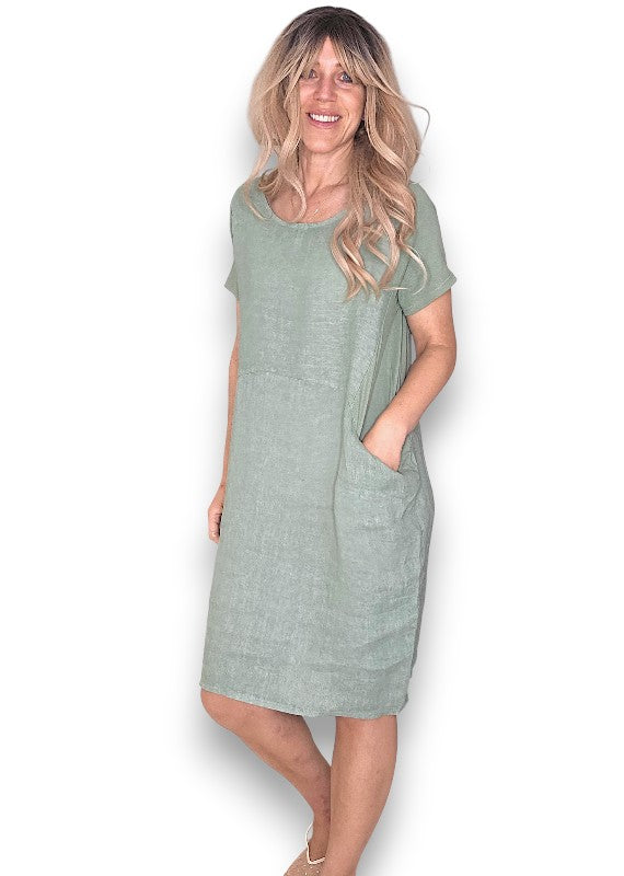 Sized Helga May Jungle Dress: Plain Sage