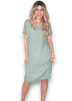Sized Helga May Jungle Dress: Plain Sage