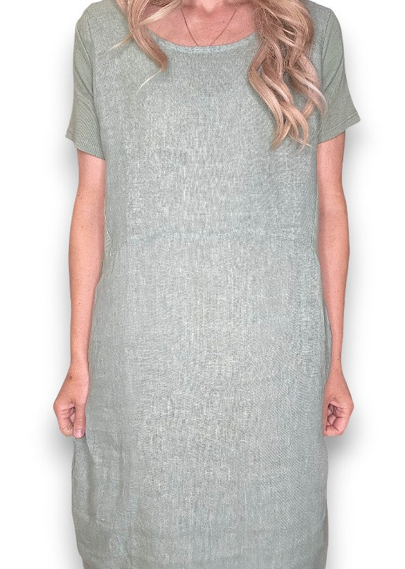 Sized Helga May Jungle Dress: Plain Sage