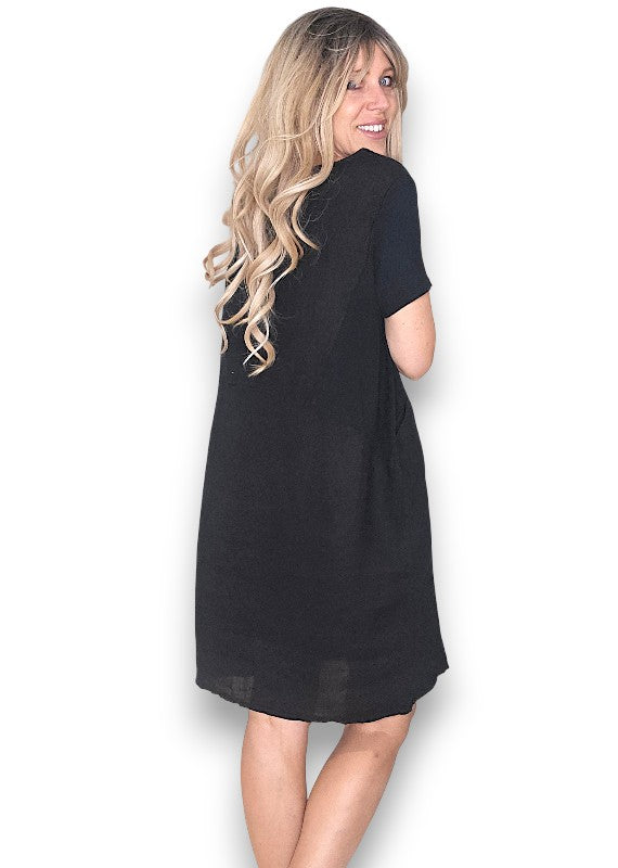 Sized Helga May Jungle Dress: Plain Black