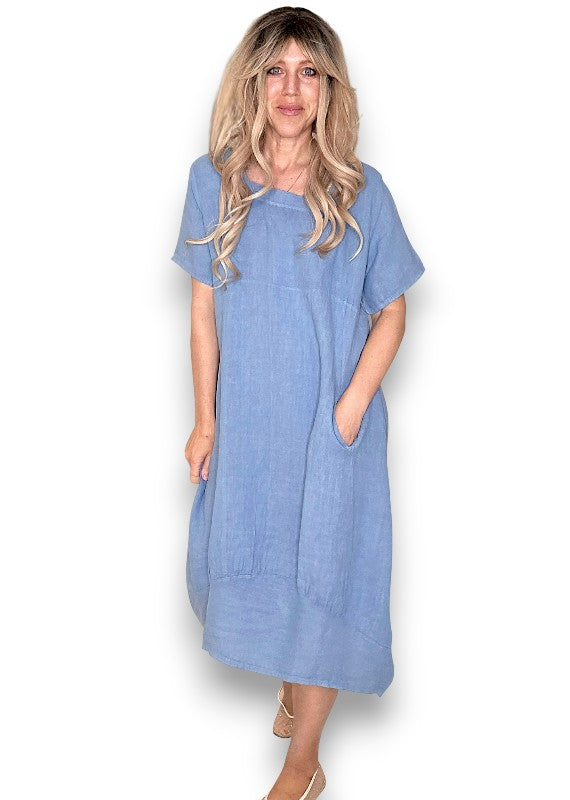 Sized Helga May Mid Sleeve Maxi Dress - Petrol