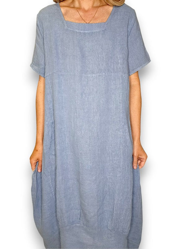 Sized Helga May Mid Sleeve Maxi Dress - Petrol