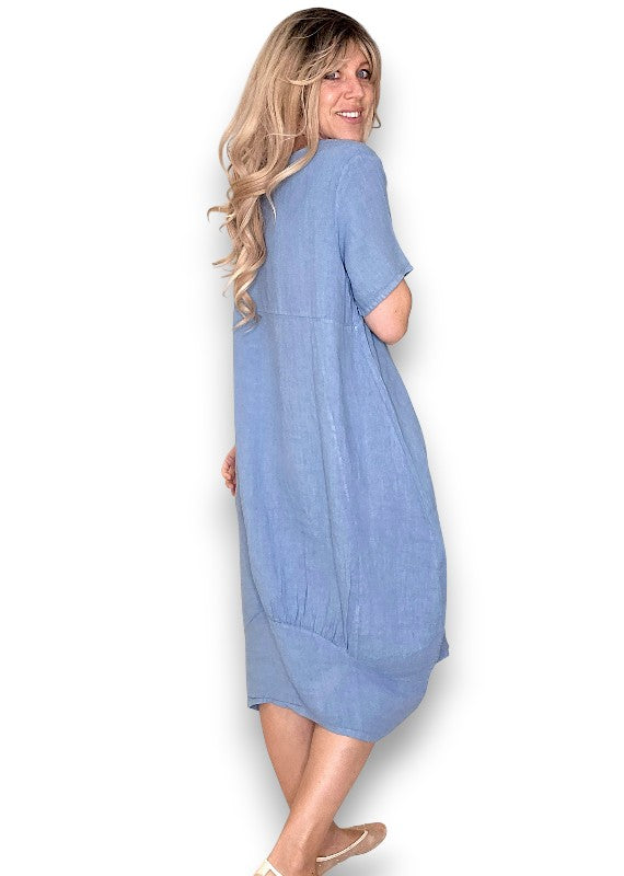 Sized Helga May Mid Sleeve Maxi Dress - Petrol