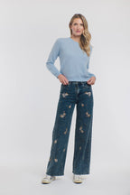 Pearl Embroidered Jean