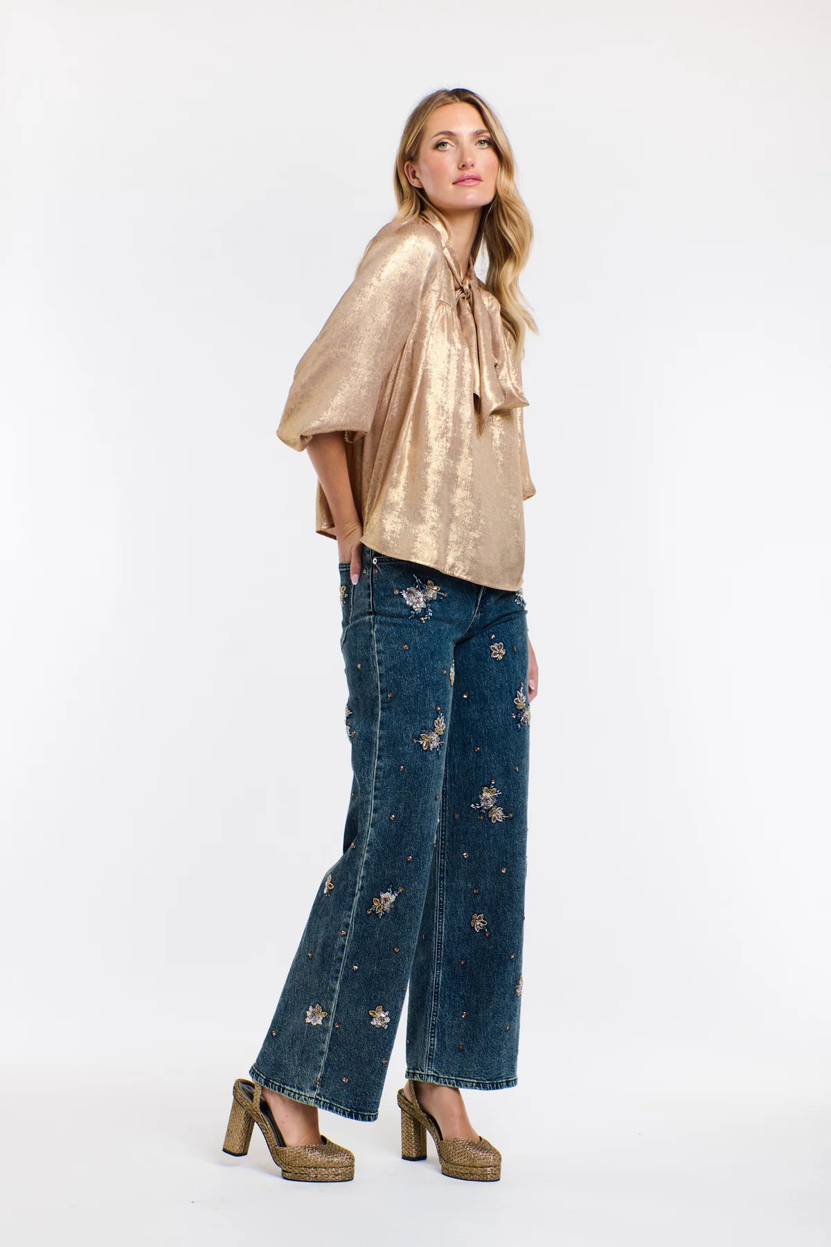 Pearl Embroidered Jean