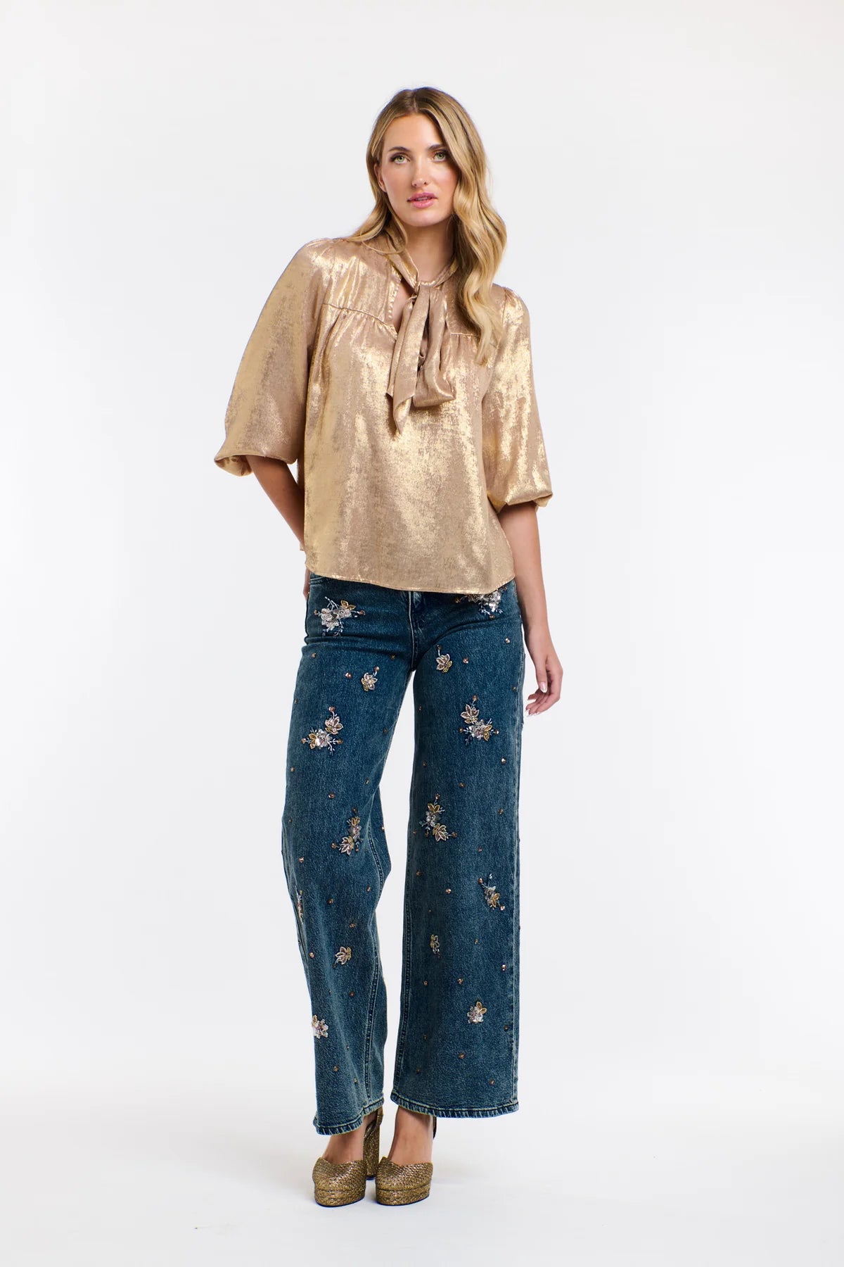 Pearl Embroidered Jean
