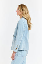 Denim Blazer & Brooch