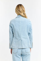 Denim Blazer & Brooch