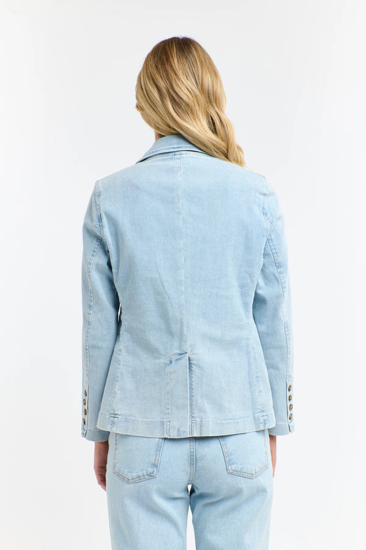Denim Blazer & Brooch