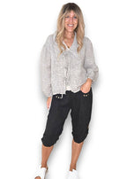 Helga May: Linen Capri Pants - Black