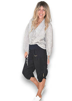 Helga May: Linen Capri Pants - Black