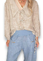 Helga May: Linen Capri Pants - Petrol