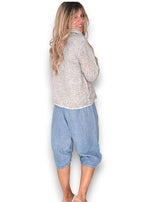 Helga May: Linen Capri Pants - Petrol