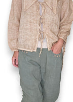 Helga May: Linen Dollhouse Top - Washed Caramel