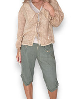 Helga May: Linen Dollhouse Top - Washed Caramel