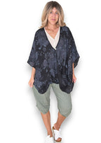 Helga May: Scarlett Rose Linen Hemmingway Wrap - Black