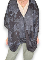Helga May: Scarlett Rose Linen Hemmingway Wrap - Black