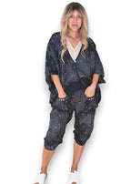 Helga May: Scarlett Rose Linen Hemmingway Wrap - Black