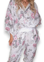 Helga May: Scarlett Rose Linen Capri Pants - White
