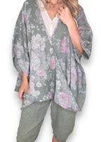 Helga May: Scarlett Rose Linen Hemmingway Wrap - Forest