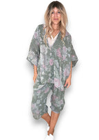 Helga May: Scarlett Rose Linen Hemmingway Wrap - Forest