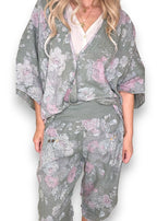Helga May: Scarlett Rose Linen Hemmingway Wrap - Forest