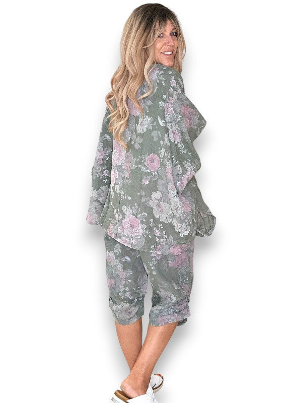 Helga May: Scarlett Rose Linen Hemmingway Wrap - Forest