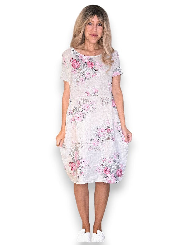 Sized Helga May Jungle Dress: High Tea - Beige
