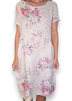 Sized Helga May Jungle Dress: High Tea - Beige