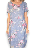 Sized Helga May Jungle Dress: High Tea - Petrol
