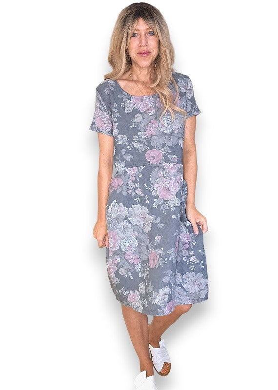 Sized Helga May Jungle Dress: Scarlett Rose - Grey