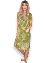 Sized Helga May Jungle Dress: Scarlett Rose - Olive