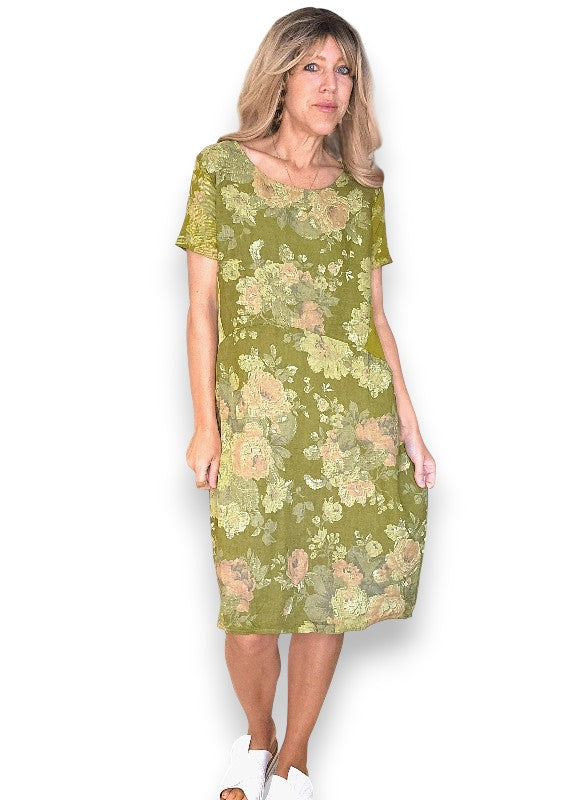 Sized Helga May Jungle Dress: Scarlett Rose - Olive