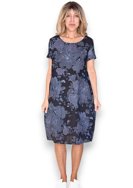 Sized Helga May Jungle Dress: Scarlett Rose - Black