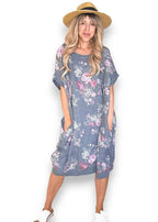 Helga May: Elastic Hem Dress: Scarlett Rose - Grey