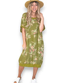 Helga May: Elastic Hem Dress: Scarlett Rose - Olive