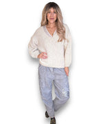 Helga May: Alpaca Blend Chenille Sweater - Vanilla