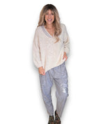 Helga May: Alpaca Blend Chenille Sweater - Vanilla